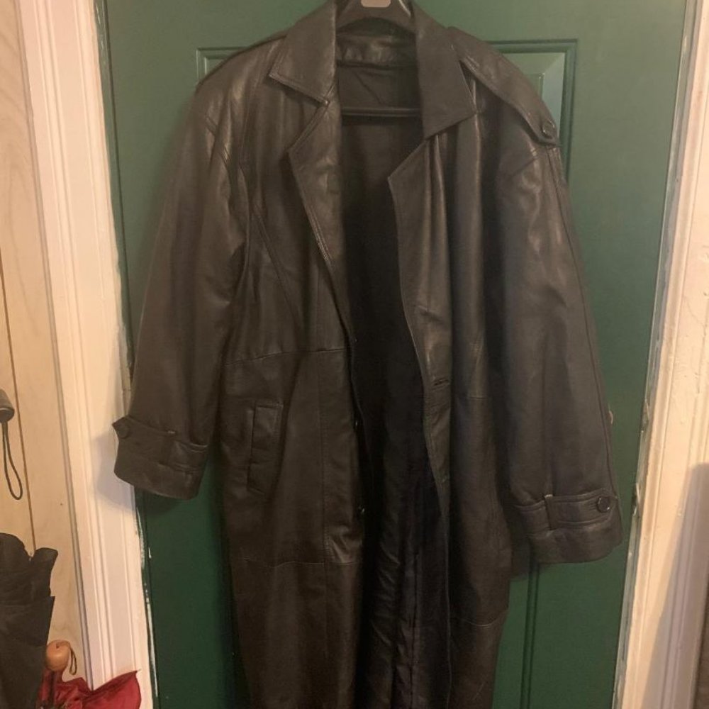 Mens Leather Trench